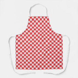 Klassische Rot-Weiß-Gingham- PlaidApron Schürze