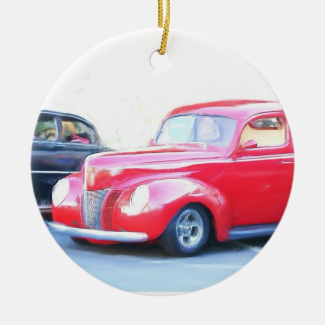 Klassische rote Autoverzierung Keramik Ornament (Vorne)