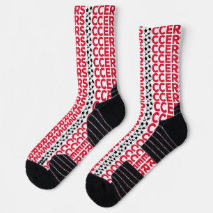 Klassische rote Fußballtypografie Fett Sports Fan  Socken