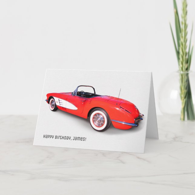 klassische rote Korvette 1960 auf Weiß Karte (Vorderseite)