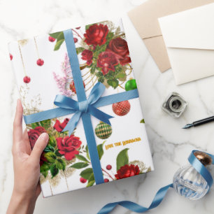 Klassische Rote Rose Chic Boutique Custom Weihnach Geschenkpapier
