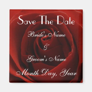 Klassische Rote Rose Save the Date Hochzeitsmagazi Magnet