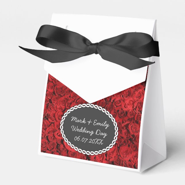 Klassische rote Rosen individuell romantisch Geschenkschachtel (Vorderseite)