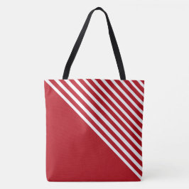 Klassische rote und weiße diagonale Streifen Moder Tasche