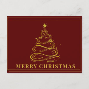Klassische rote Weihnachtsbaum-Weihnachtskarte Postkarte