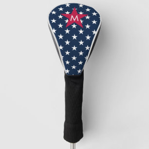 Klassische rote, weiße Monogramm-Sterne Golf Headcover