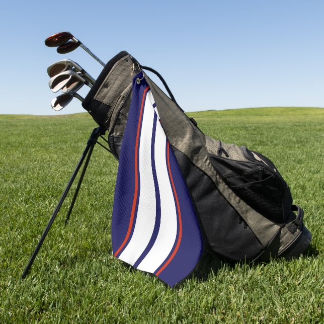 Klassische rote, weiße und blaue Streifen Golfhandtuch (Gras)