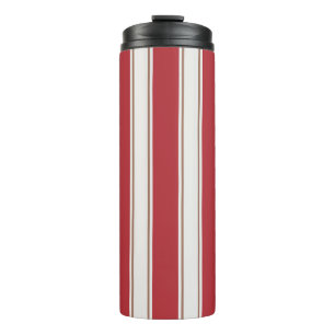 Klassische rote, weiße und Mocha-Maus-Streifen Thermosbecher