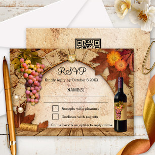 Klassische RSVP-Einladung für Winzer oder Weingut RSVP Karte