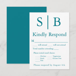 Klassische RSVP-Karte für Aquamarine Mahlzeiten RSVP Karte