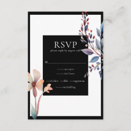 Klassische RSVP-Karte für Wasserfarben Begleitkarte