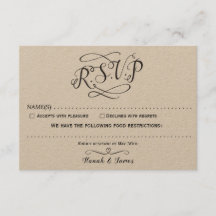 KLASSISCHE RSVP-KARTE - KRAFT-PAPIER