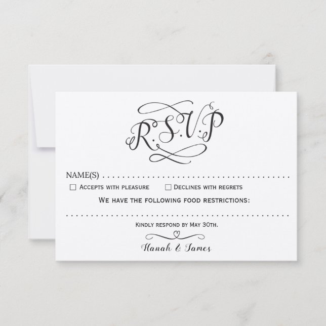 KLASSISCHE RSVP-KARTE - KRAFT-PAPIER RSVP KARTE (Vorderseite)