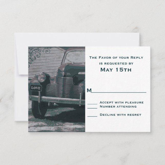 Klassische RSVP-Karten für alte Zeiten RSVP Karte (Vorderseite)