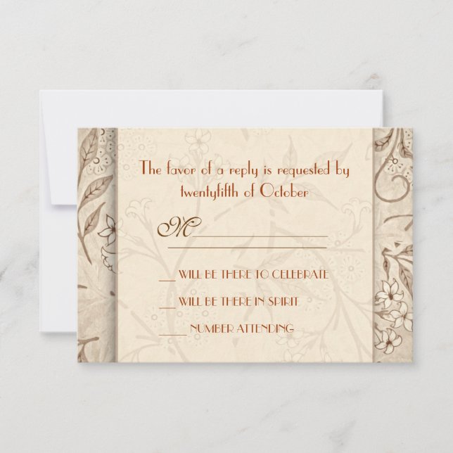 Klassische RSVP-Karten für Blumenhochzeit RSVP Karte (Vorderseite)