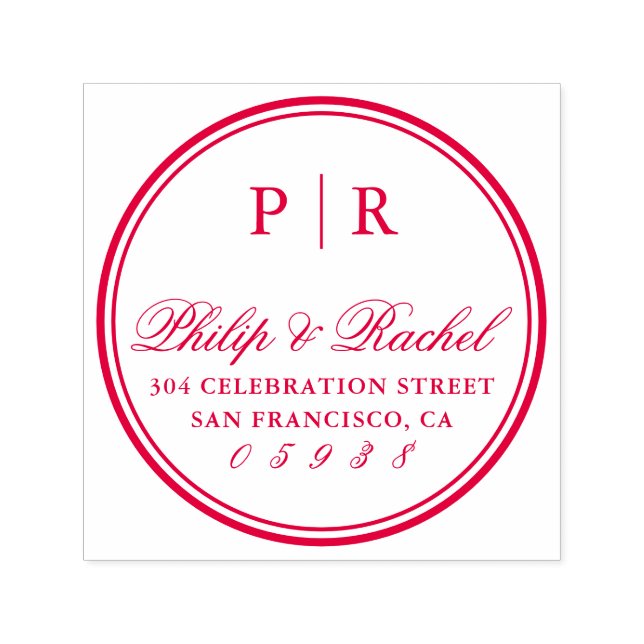 Klassische Rücksendeadresse bei Hochzeiten Permastempel (Design)