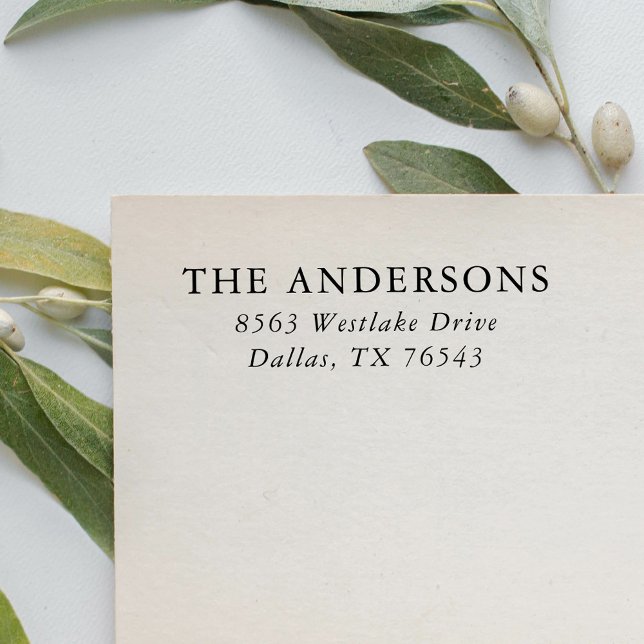 Klassische Rücksendeadresse moderner Familienname Permastempel (Von Creator hochgeladen)