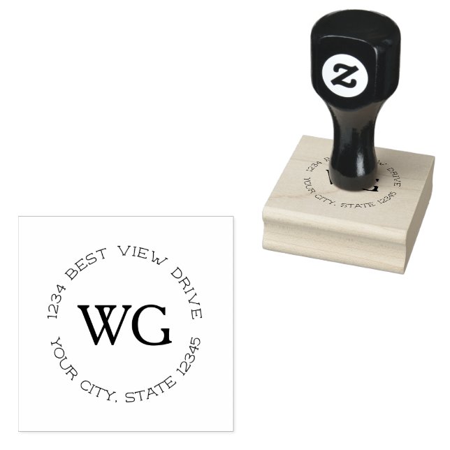 Klassische Rücksendeadresse Monogramm Gummi Briefm Gummistempel (Stempel)