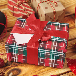 Klassische Rustikale Rot & Grün Kariert Geschenkpapier