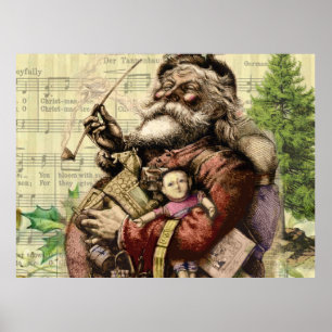 Klassische Santa Illustration Poster