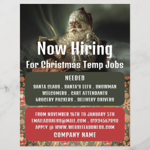 Klassische Santa Reading, saisonale Rekrutierungsw Flyer