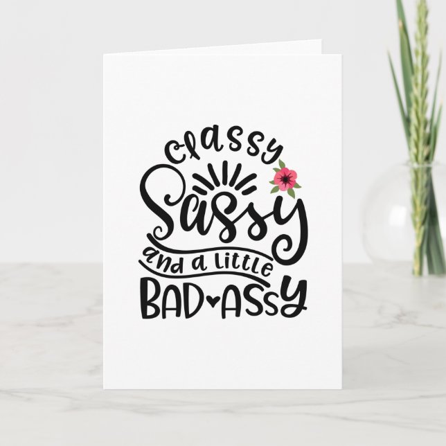 Klassische Sassy und eine kleine böse Assy Süd-Sas Karte (Vorderseite)
