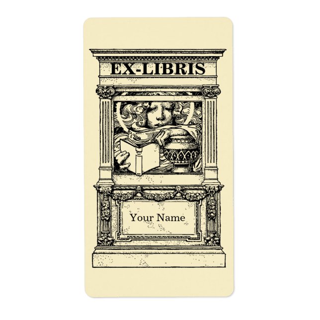Klassische Säulenrahmen-Ex-Libris-Vorlage (Vorne)