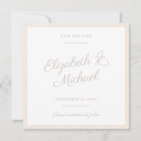 Klassische Save-the-Date-Flat-Karte mit fettem Rah