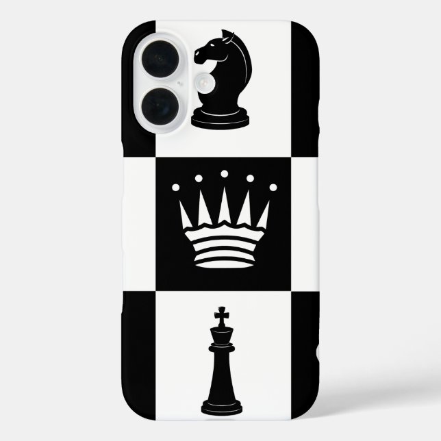 Klassische Schachfiguren iPhone 16 Fall Hülle (Rückseite)