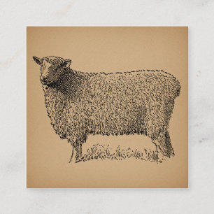 Klassische Schaf-Art-Illustration Antikes Landgut Begleitkarte
