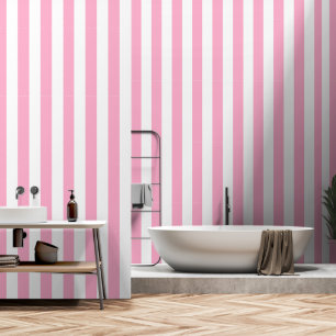 Klassische Schale mit schwarzem und rosa Streifen Tapete