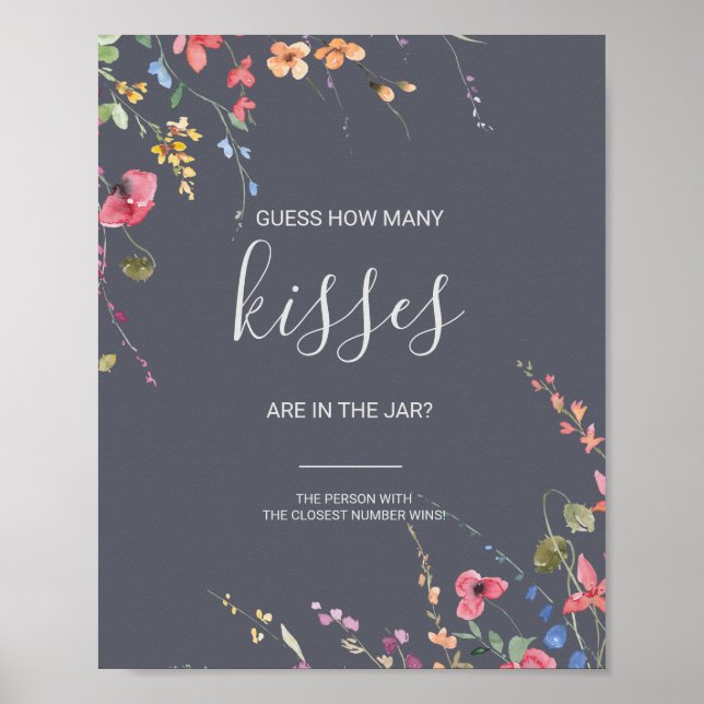 Klassische Schätzung Wie viele Kisses Brautparty G Poster (Vorne)