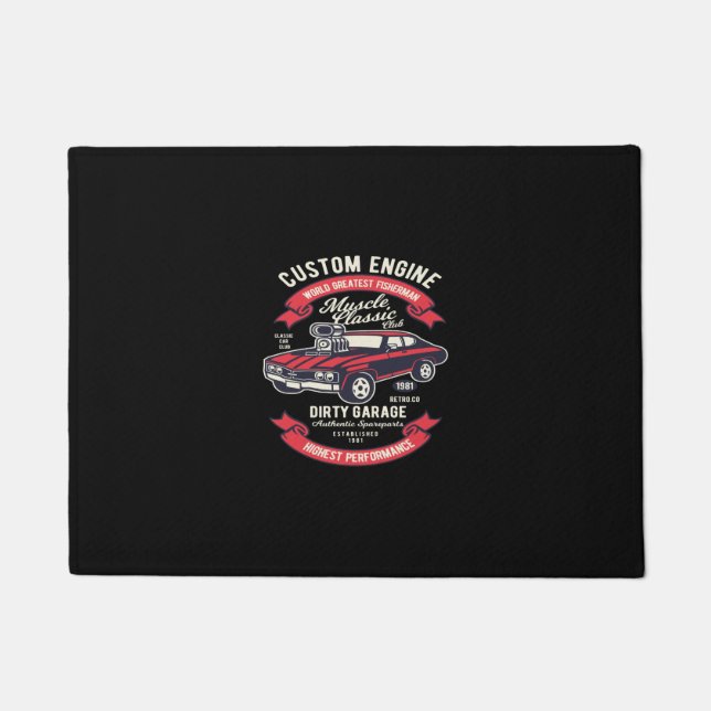 Klassische schmutzige Garage für Motor Fußmatte (Vorderseite)