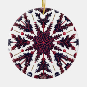 Klassische Schneekristall-Silhouetten Keramik-Krei Keramik Ornament