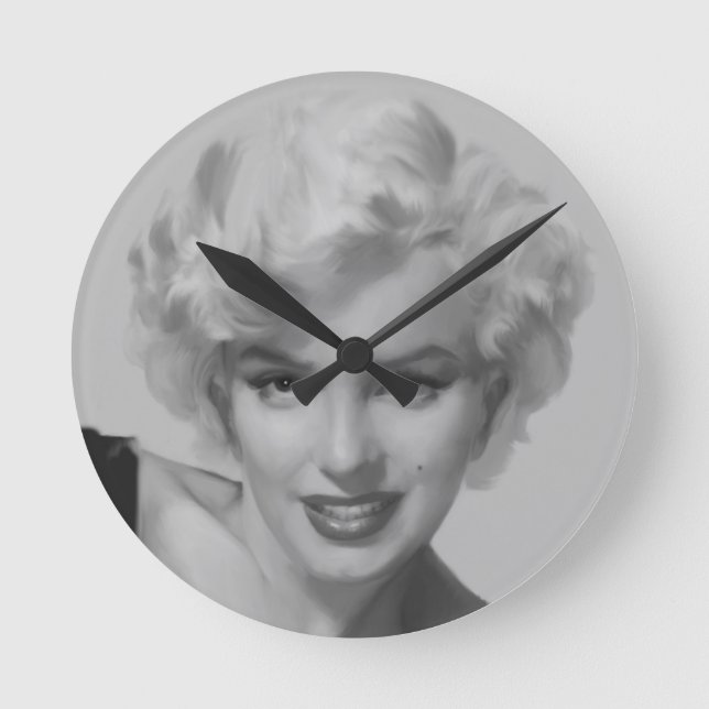 Klassische Schönheit III Runde Wanduhr (Vorderseite)
