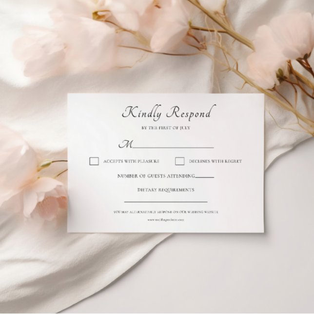 Klassische Schrift Elegant Moderne Hochzeit RSVP Karte (Von Creator hochgeladen)