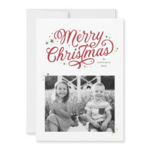 Klassische Schrift Frohe Weihnachten Rot und Grün