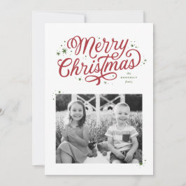 Klassische Schrift Frohe Weihnachten Rot und Grün