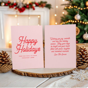 Klassische Schrift Whimsical Elegant Frohe Feierta Feiertagskarte