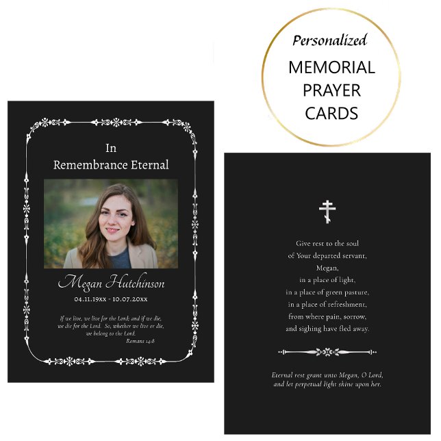 Klassische Schwarz-Silber-Orthodoxe Beerdigungskar Platzkarte (Von Creator hochgeladen)