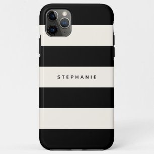 Klassische Schwarz- und Eggshell-Weiße Streifen mi Case-Mate iPhone Hülle