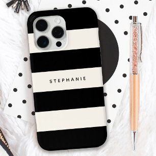 Klassische Schwarz- und Eggshell-Weiße Streifen mi Case-Mate iPhone Hülle