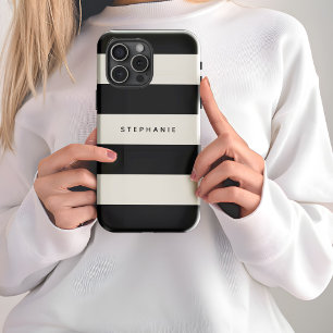 Klassische Schwarz- und Eggshell-Weiße Streifen mi Case-Mate iPhone Hülle