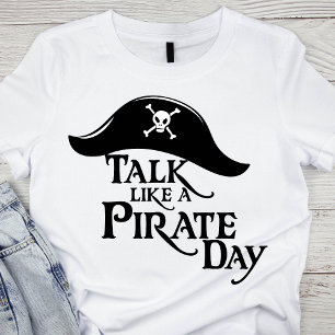 Klassische Schwarz-Weiß-Gespräche wie ein Piratent T-Shirt