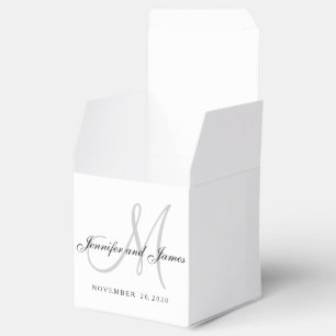 Klassische Schwarz Weiß Grau Monogramm Geschenkbox Geschenkschachtel