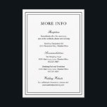 Klassische Schwarz-Weiß-Hochzeit Begleitkarte<br><div class="desc">Klassische schwarz-weiße Hochzeitszimmerkarte mit einem schlichten und minimalen Design mit Details,  die von einem doppelten Rahmen umgeben sind. Die Schriftart wechseln sich zwischen einem eleganten Drehbuch,  einer klassischen Serife und minimalistischen serifenlosen Schriftart ab. Diese Karte eignet sich hervorragend für eine feierliche Hochzeit.</div>