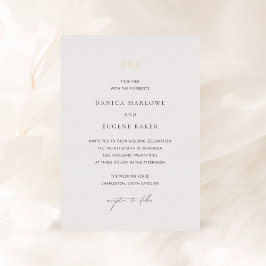 Klassische Schwarz-Weiß-Hochzeit Folieneinladung