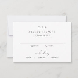 Klassische Schwarz-Weiß-Hochzeit RSVP Karte