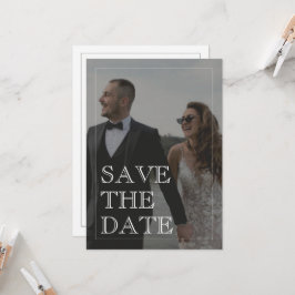Klassische Schwarz-Weiß-Hochzeit Speichern Sie die Einladung