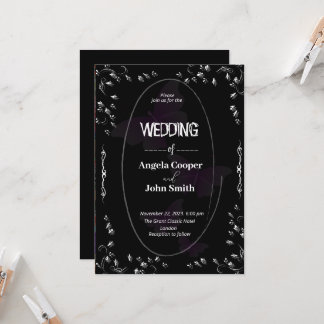 Klassische Schwarz-Weiß-Hochzeitskarte Einladung
